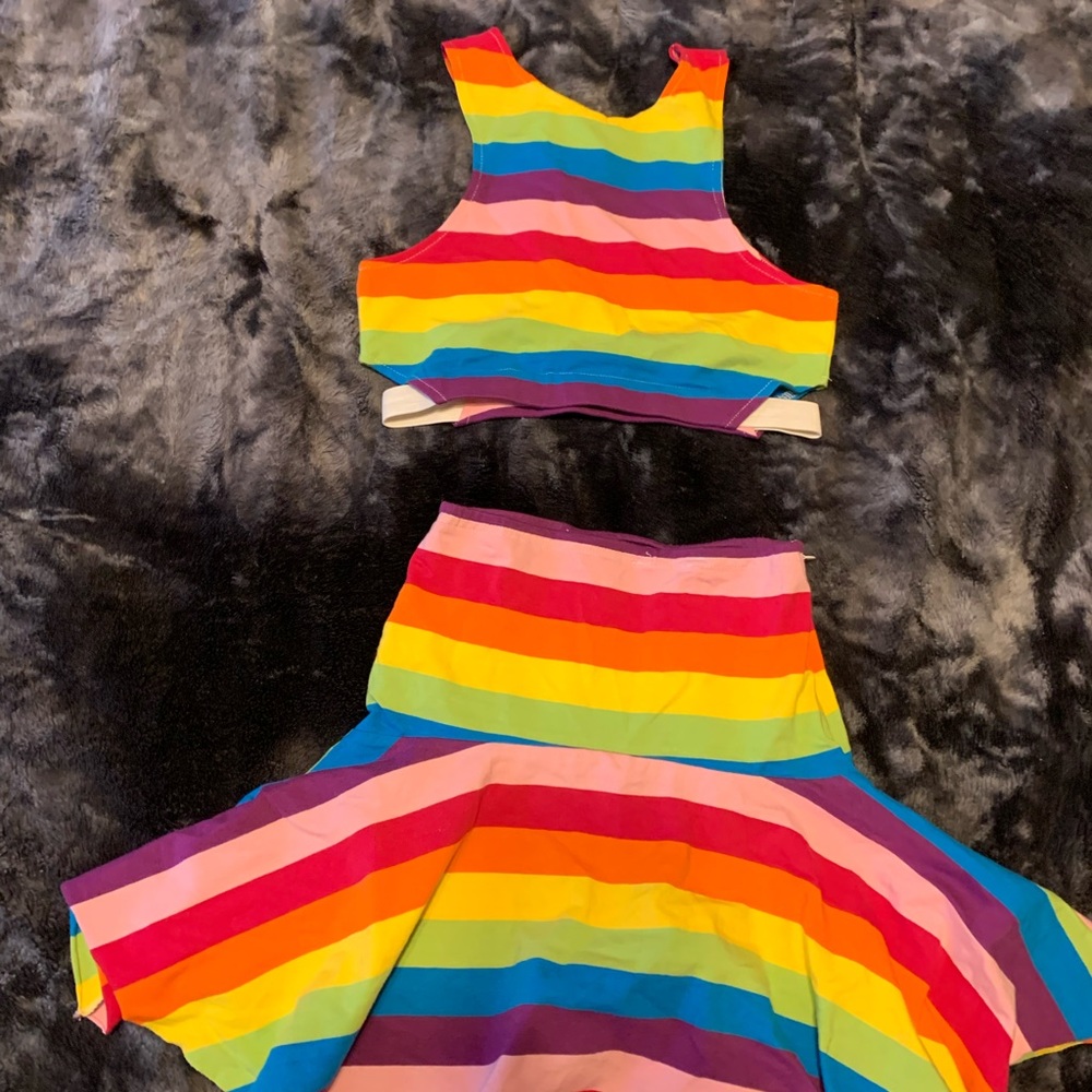 UNIF Iggy rainbow skirt set